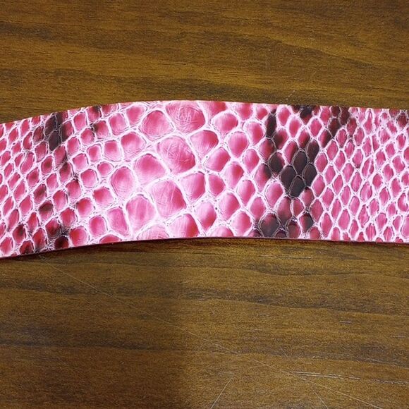 Mariella Burani Pink And Black Leather Snakeskin 3\